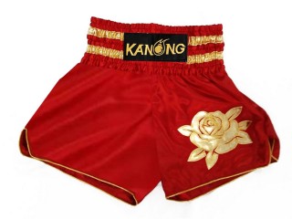 Kanong Womens Muay Thai Shorts : KNSWO-403-Red